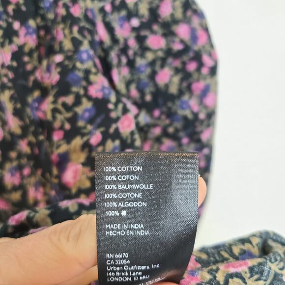 Free People Peasant Blouse Floral Meadow Top Women S Meant To Be Dark Ruffle - Picture 10 of 11